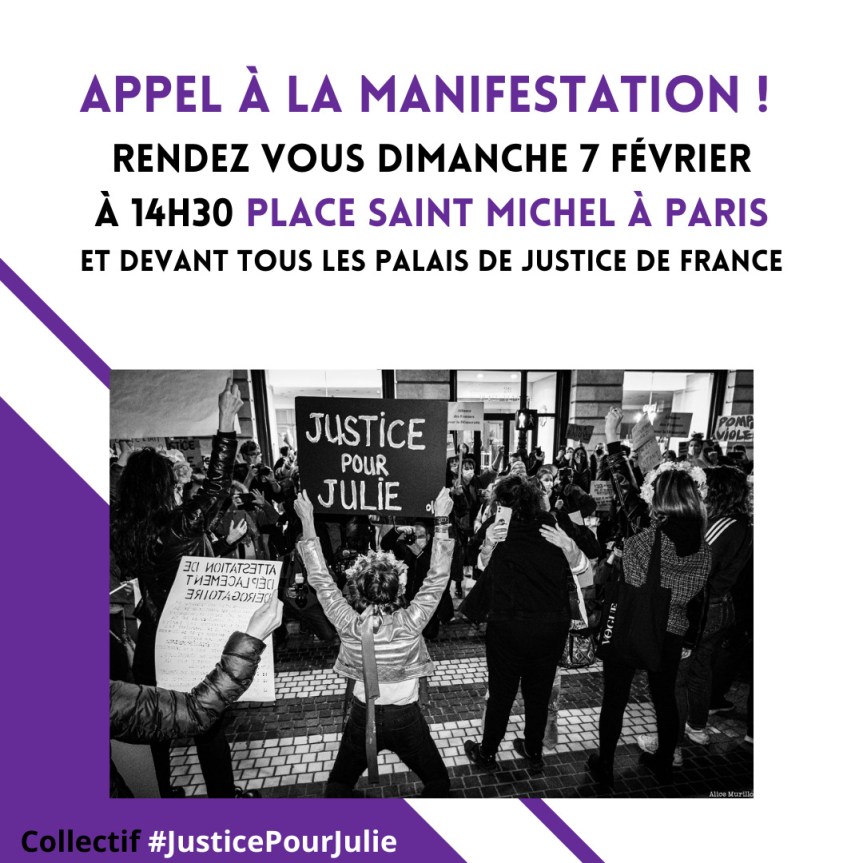 #JusticePourJulie : Mobilisation autour du 10 février&nbsp;!